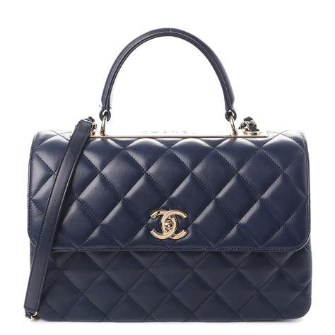 navy blue chanel purse|chanel blue flap bag.